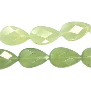 NEW JADE FACETED PEAR CD 16X25MM